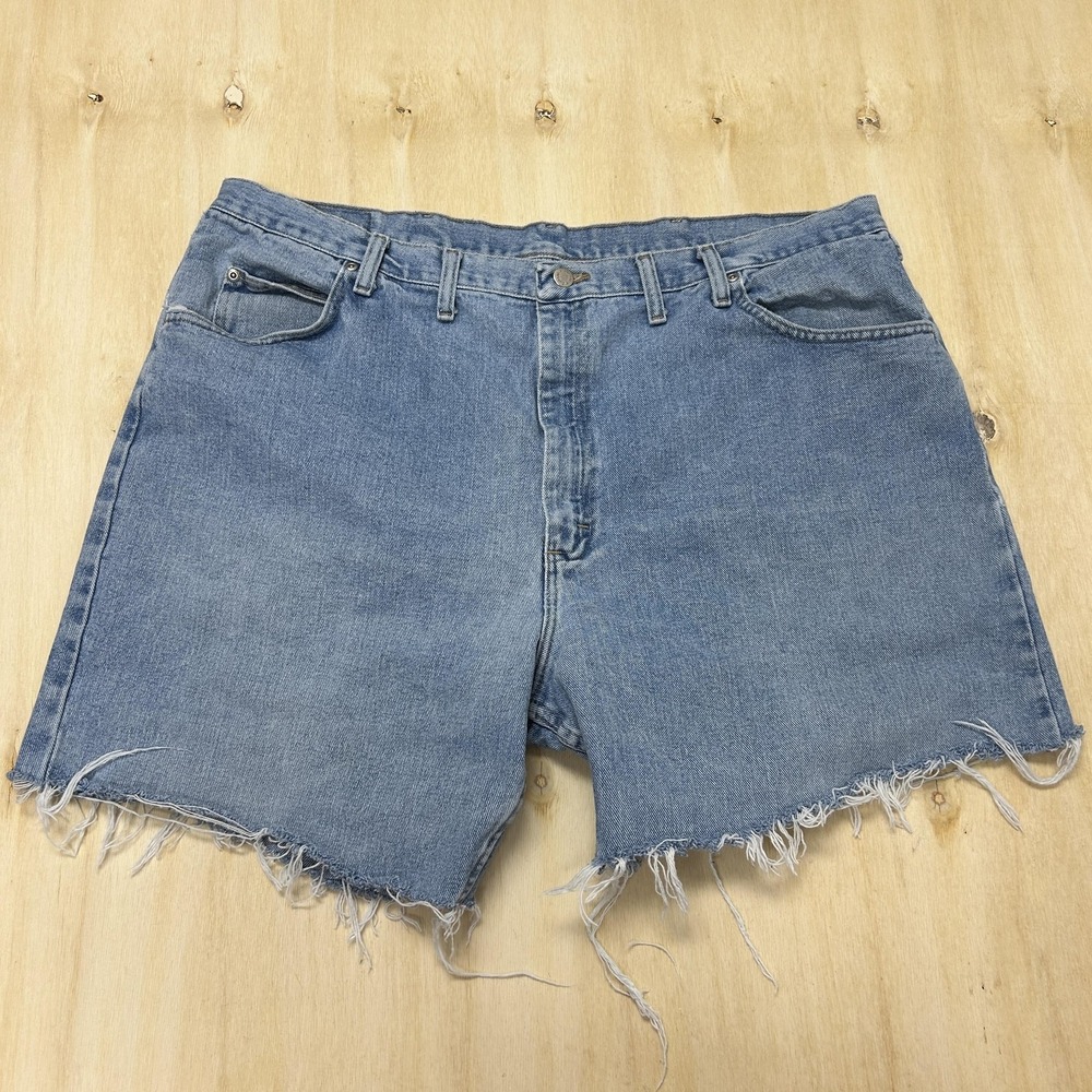 LL Bean Denim Shorts Mens 44 Blue Cutoff Frayed Hem 6 Inseam Casual Summer Jorts